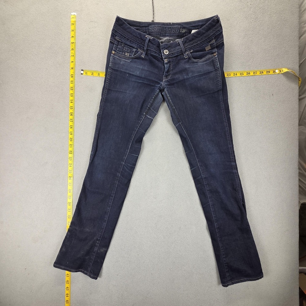 G-Star Raw Jeans Womens Blue Dark Wash Heller Straight‎ Low Rise Fits 30x31